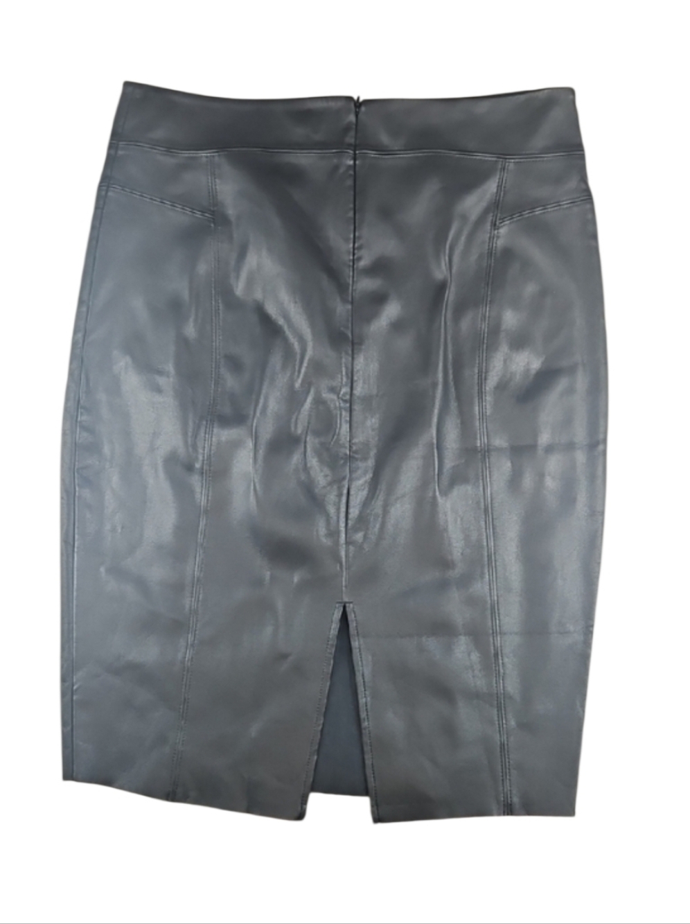 NEW Express Vegan Leather Sleek Skirt Black Pencil Skirt Womens Size 12 - Picture 3 of 6